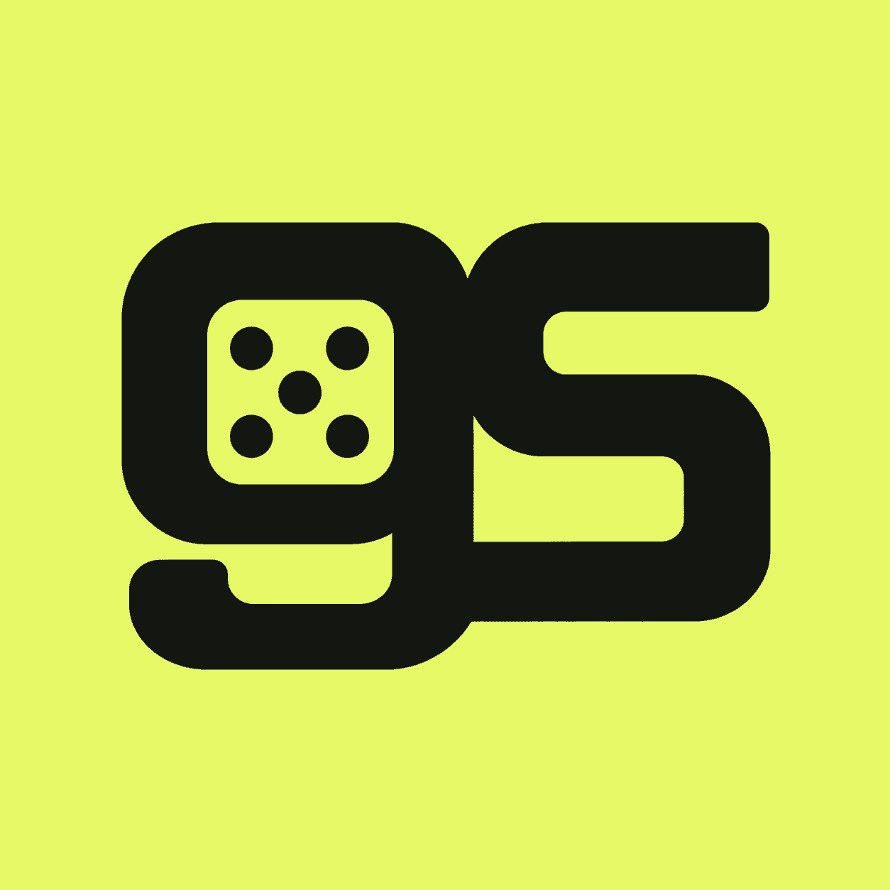 Reel cut GS monogram with five dice pips